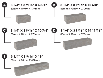 Dimensions de chaque brique champlain
